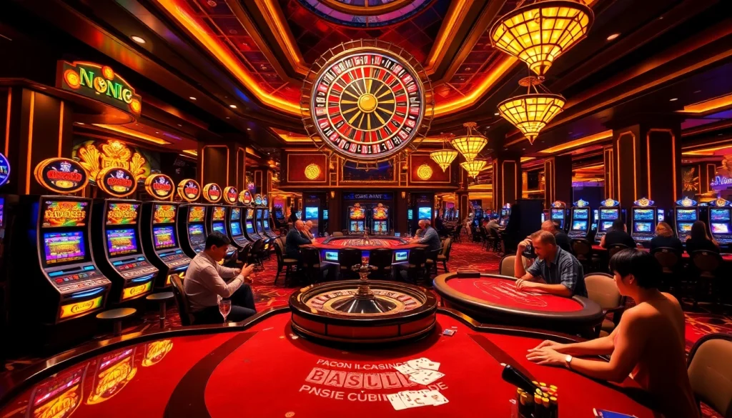 Experience thrilling gameplay at NgonClub casino with vibrant slot machines and exciting poker tables.