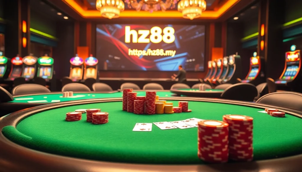 Experience the excitement of gambling at https://hz88.my/ with lively poker tables and colorful chips.
